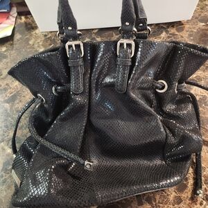 Calvin Klein shiny snakeskin style purse